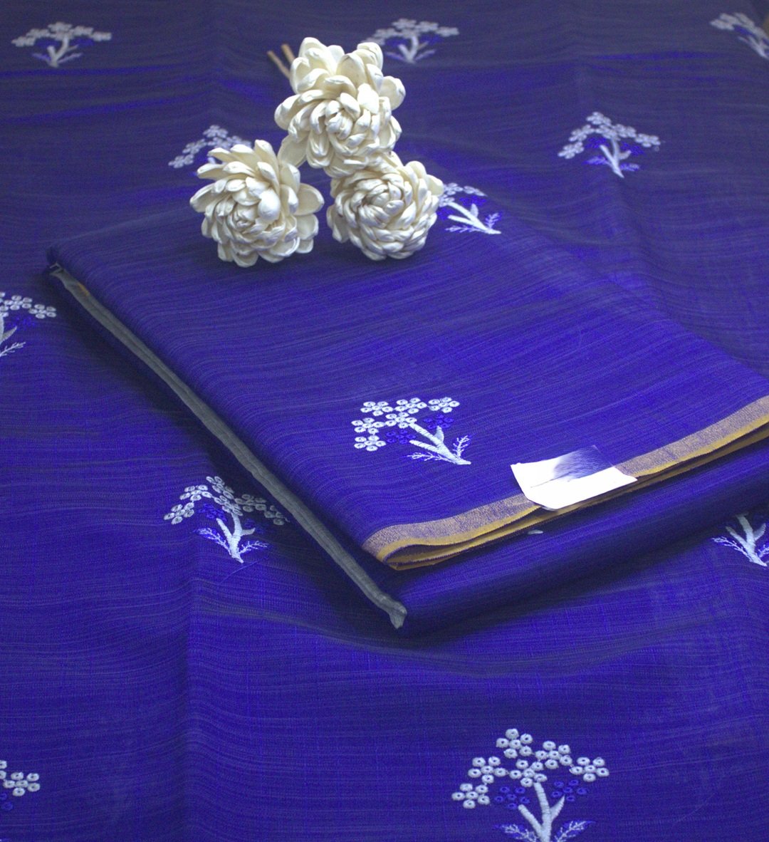 SLUB MINI FLOWER BLUE