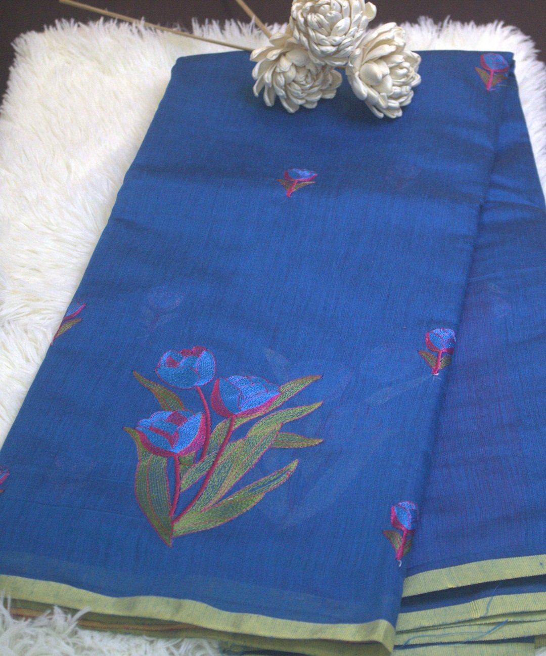TULIP COTTON BLUE  SAREE
