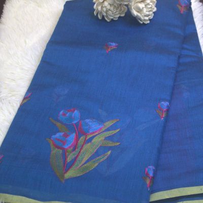 TULIP COTTON BLUE  SAREE