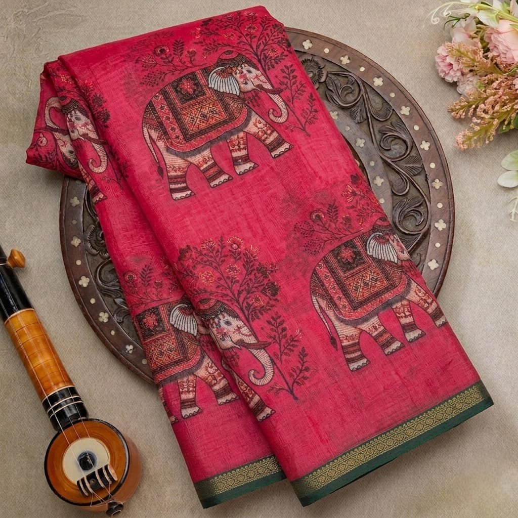 New Linen Cotton Saree